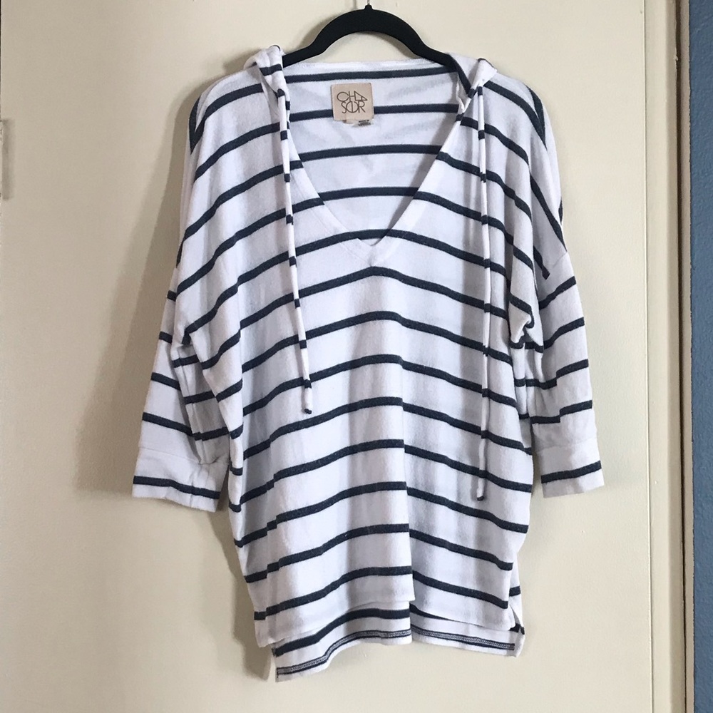 Chaser Love Knit Striped Hoodie